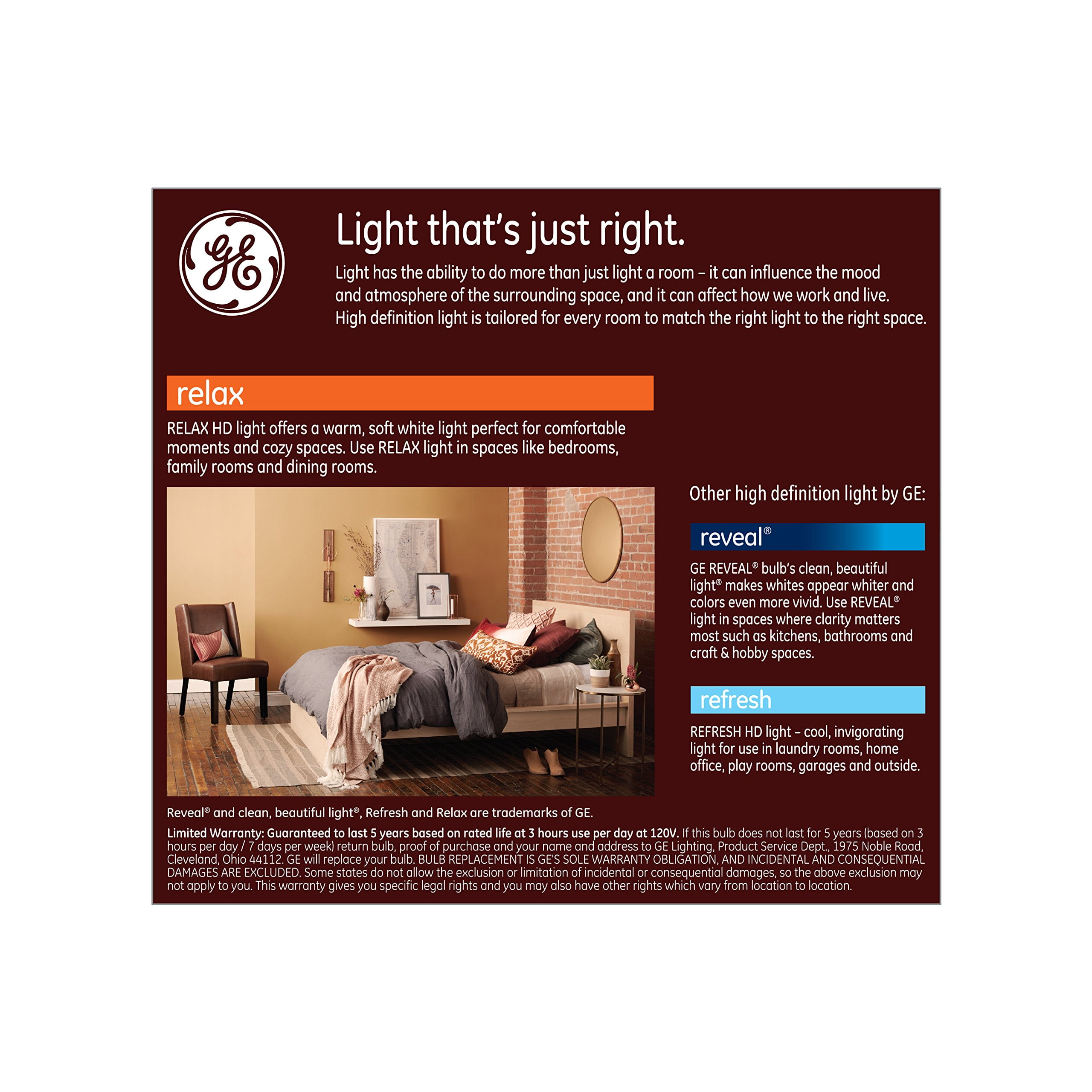 GE Lighting Relax HD BR30 Flood Light Dimmable LED Light Bulb, Medium Base, Soft White, 2-Pack