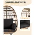 thumbnail image 3 of Oversized 360° Swivel Rattan Egg Chair w/ Beige Cushion – Weatherproof PE Wicker, Steel Frame – for Patio, Garden & Indoor Use, 3 of 7