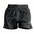 thumbnail image 3 of XFeng Men Quick Dry Athletic Shorts Elastic Waist Split‑Hem Running Workout Shorts, 3 of 5