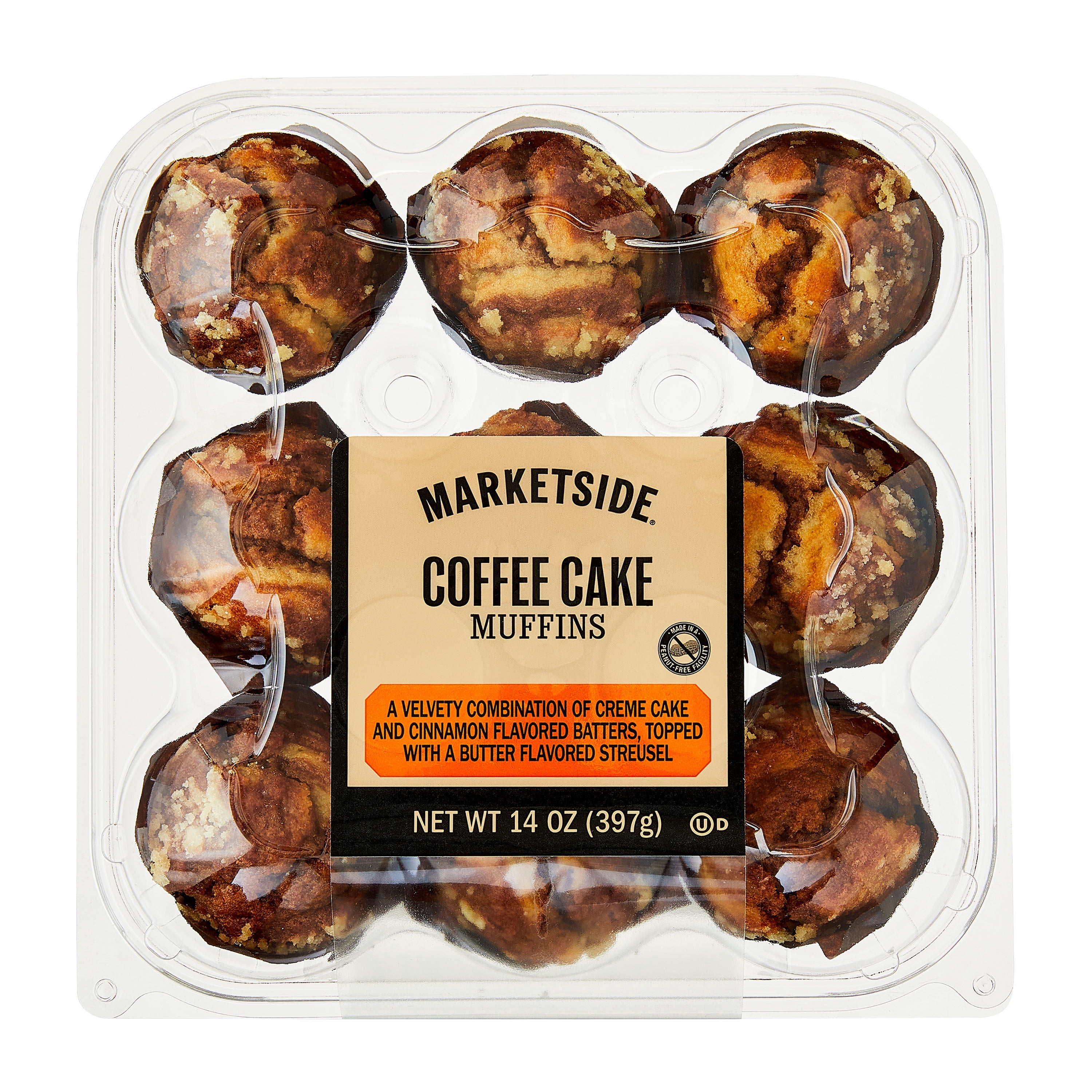 Marketside Coffee Cake Crumble Muffins, 14 oz, 9 Count