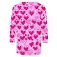 thumbnail image 5 of SOOMLON Valentine's Day Tops for Women Couple Valentines Gift Comfy 3/4 Sleeve Scoop Neck Shirts Funny Love Heart Graphic Blouses Fashion Valentines Outfits 2025 Multicolor XL, 5 of 5