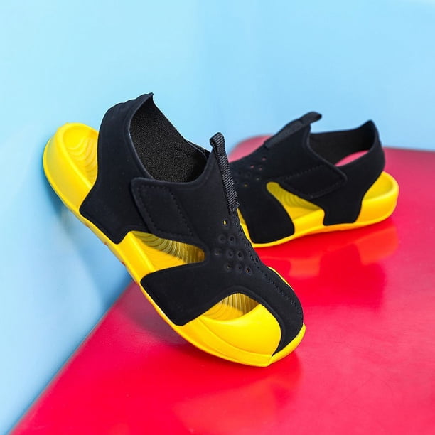 Sandalias para niños Baotou para hombres y mujeres, zapatillas para bebés de tamaño grande y mediano, zapatos de playa antideslizantes, impermeables