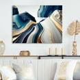 thumbnail image 2 of Designart Abstract Geode Waves Blue And Gold I Canvas Wall Art, 2 of 5