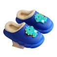 thumbnail image 3 of GJSYRH Girls Plush Slipper Cozy Winter Footwear For Girls Soft Sole Indoor Outdoor Cartoon Design Toddler Kids Clogs With Warm Comfort Blue 10-10.5 Years, 3 of 7