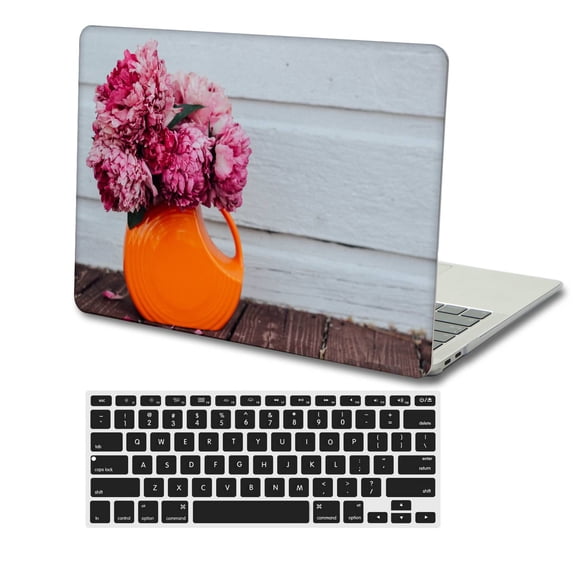 KSK KAISHEK Hard Case Shell Cover Only Compatible MacBook Air 13"( Retina Display and Touch ID, 2018/2019/2020/2021/2022) + Black Keyboard Cover Model A2337 m1 A2179 A1932, USB Type-C Flower 1023