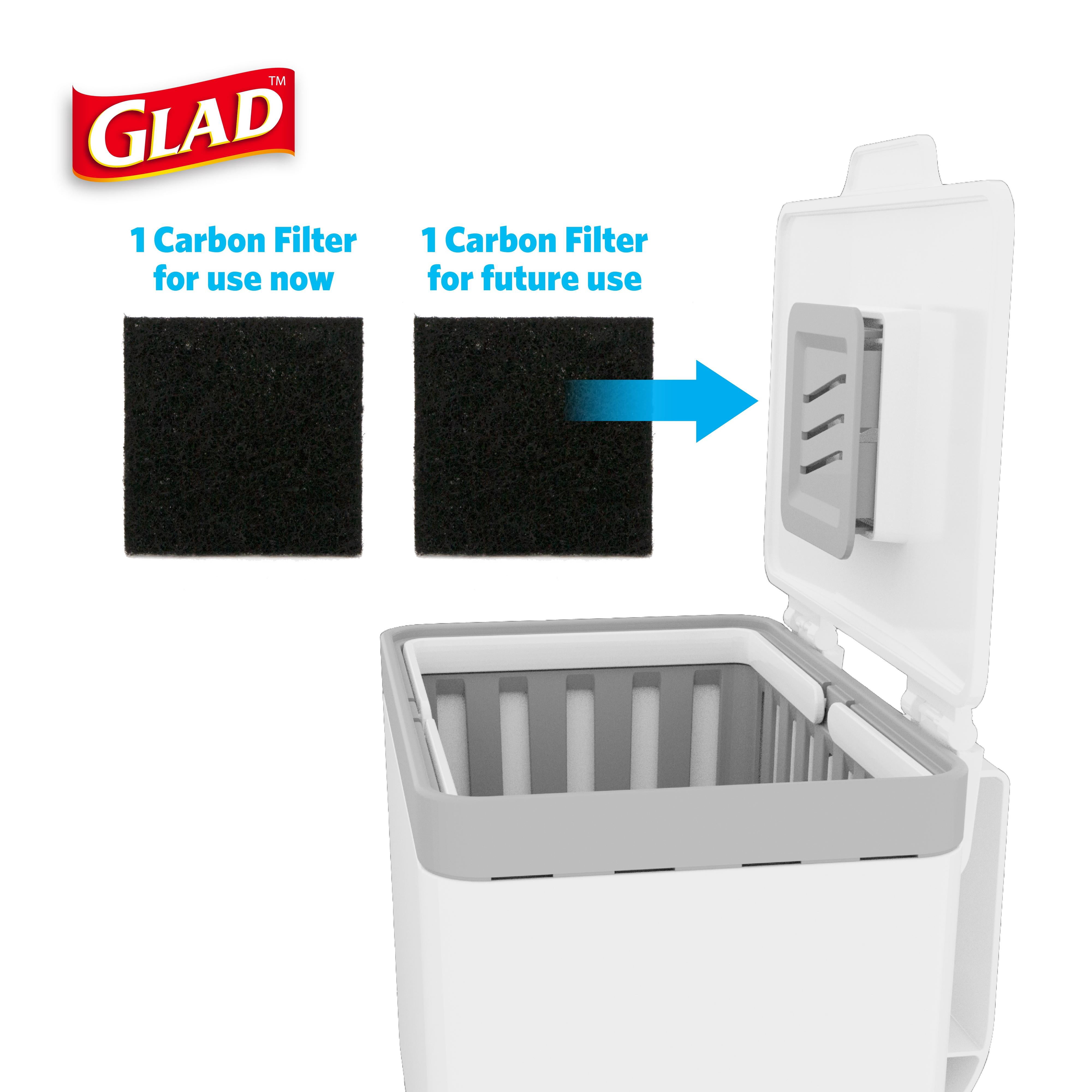 Glad Kitchen Compost Trash Can, 1.5 Gallon Plastic Garbage Bin, White