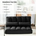 thumbnail image 6 of Canddidliike 6-Position Foldable Floor Sofa Bed with Detachable Cloth Cover-Black, Couch Bed, Lounge Recliner for Living Room, 6 of 9