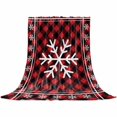 thumbnail image 2 of Winter Christmas Throw Flannel Blanket 30x40In Snowflake Red and Black Plaid Super Soft Cozy Bed Blanket, Lightweight Plush Fuzzy Bed Throw for Bedroom Sofa Couch Living Room, 2 of 4