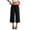 5# Black, variant on Women's Capri Petite Pants Linen Summer Beach Casual Drawstring Wide Leg Lounge Palazzo Pant High Waist Trouser with Pockets Wine 2XL