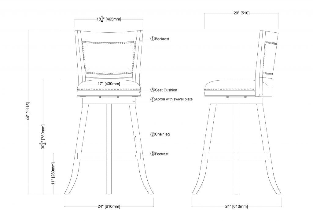 Boraam Melrose Bar Height Swivel Wood Kitchen Bar Stool, Cream Wire-Brush Finish