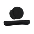 thumbnail image 1 of 1 Set Keyboard Wrist Pad Waterproof Ergonomics Design Breathable Super Soft Support Wrist Rubber Mouse Cushion with Keyboard Wrist Pad Set - Black Round, 1 of 5