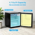 thumbnail image 5 of Costway 1.7 Cu.Ft Mini Fridge with Chiller Compartment, Adjustable Thermostat, Low Noise Black, 5 of 10