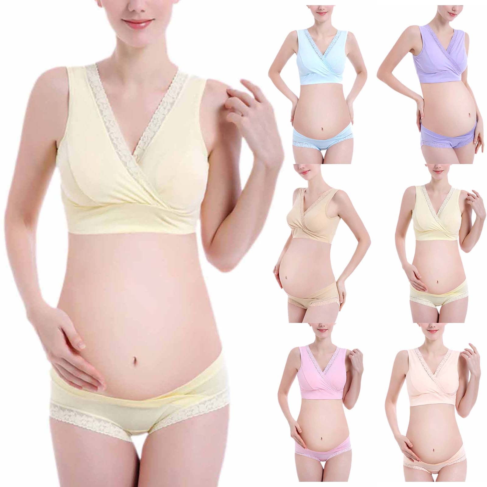 Vetsdori Bralette Nursing Bras for Women Breastfeeding Wireless Maternity Bras Lace Soft Cozy Pumping Womens Bra Lightweight