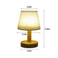 thumbnail image 6 of xgfhyjeh Solid Wood Small Table Lamp for Bedroom Contemporary Bedside Side End Led Table Lamp Modern Natural Fabric Nightstand Light Home Office Room Indoor Decor Decoration,Linen, 6 of 6