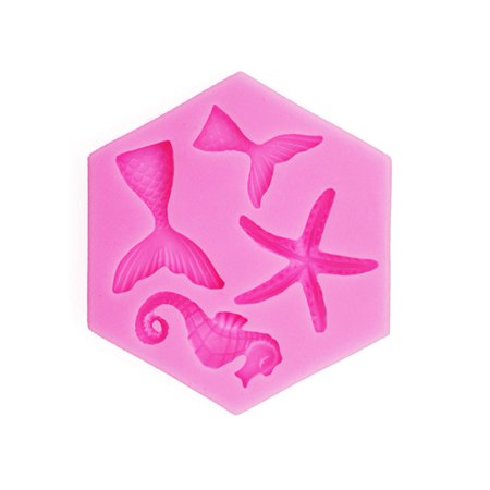 

ruhuadgb Cake Mold Healthy Soft Lightweight Marine Life Shape Mold Chocolate Candy Cake Mould for Home