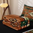 thumbnail image 5 of jejeloiu Rustic Tribal Zipper Full Size Comforter Sets with Fitted Sheet and 2 Pillowcases,Western Print Zipper Bedding Set For Boys,Brown Green,Black Reversible,4 Pieces, 5 of 7