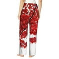 thumbnail image 3 of Daiia Red Maple Leaf Women's Sleep Pant with Pockets and Drawstring,Pajama Pants-Medium, 3 of 9