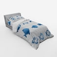 thumbnail image 2 of Ambesonne Fish Bedding Set 3 Pcs, Array of Fish Marine Life, Twin, Blue White, 2 of 2