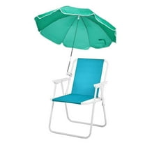 Folding Beach Chair with Umbrella for Adults, Lightweight Porable Camping Chair with 265lbs Capacity for Travel Picnic Concert & Outdoor Activities, Mint Green