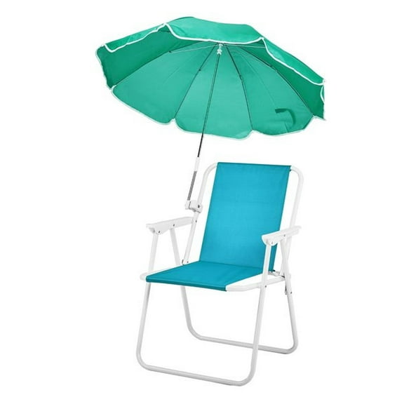 Folding Beach Chair with Umbrella for Adults, Lightweight Porable Camping Chair with 265lbs Capacity for Travel Picnic Concert & Outdoor Activities, Mint Green