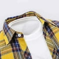 thumbnail image 4 of CYiJun Mens Button Down Plaid Shirts Casual Long Sleeve Flannel Shirts for Men Fashion Business Shirt,Yellow S, 4 of 7