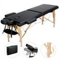 thumbnail image 3 of Alden Design 2 Section Portable Massage Table with Headrest Armrest, Black, 3 of 12