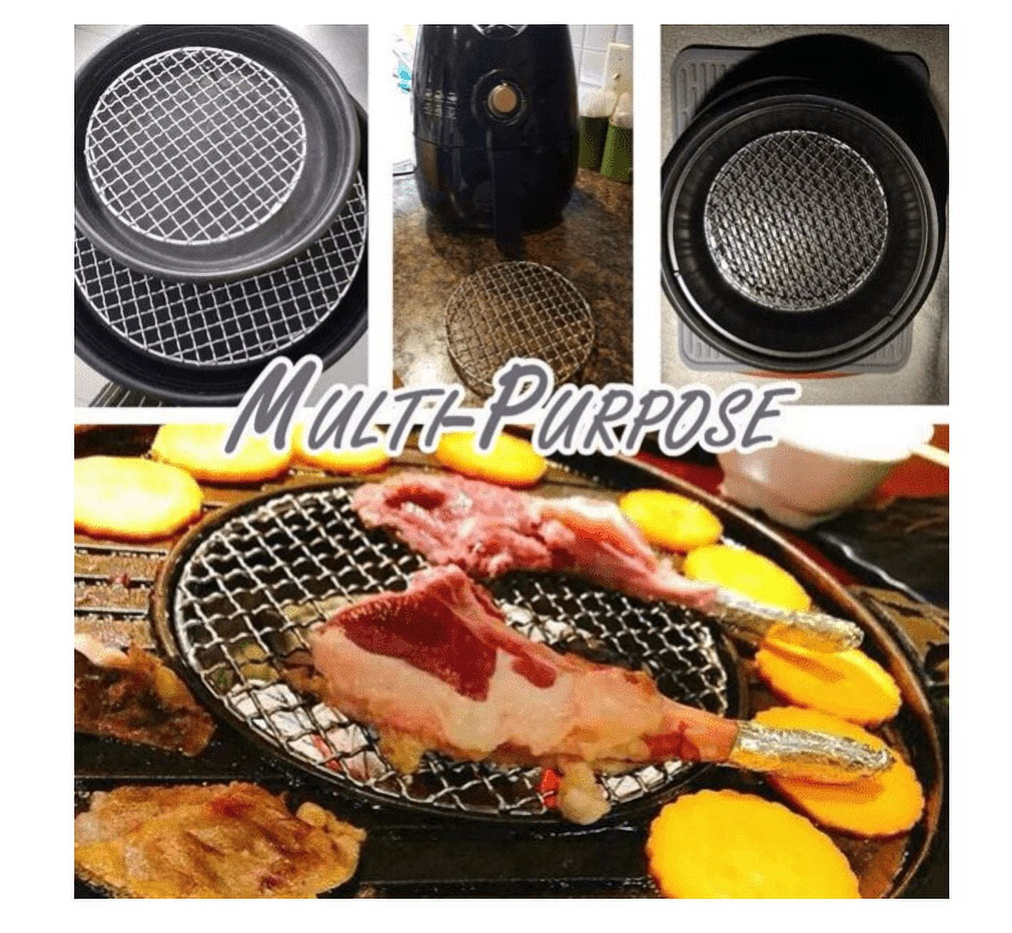 Agatige 18 cm Air Fryer Grill Rack, Stainless Steel Non-Stick Round Cooking  Rack Wire Mesh Grill BBQ Net for Cooking Steaming Cooling Drying Baking