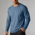 thumbnail image 2 of Mens Shirts Long Sleeve Crew Neck Solid Color Big and Tall Pullover Tops Men's Undershirt Winter Casual Outdoor Sport Base Shirts, 2 of 8