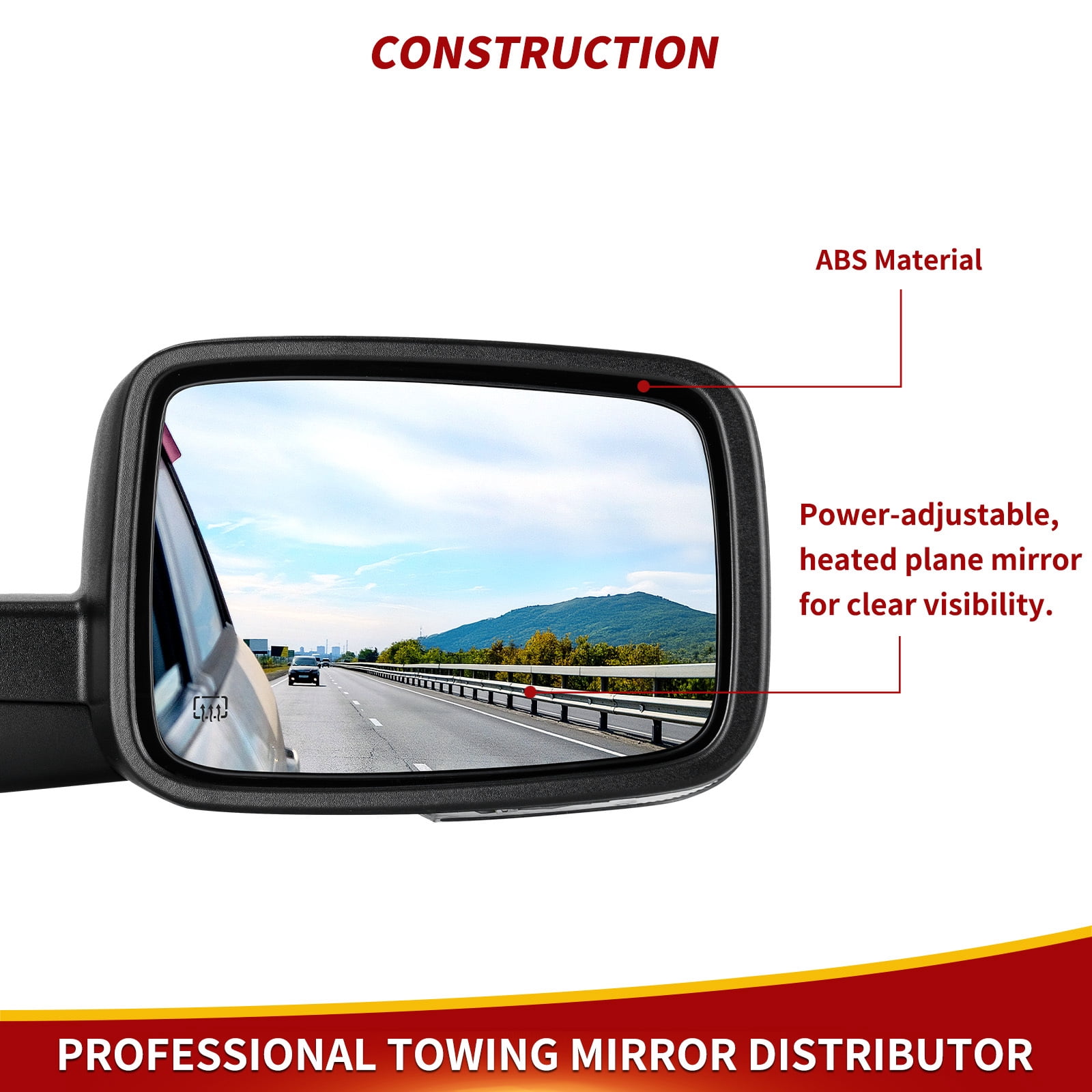 LEDKINGDOMUS Power Heated Manual Folding Tow Mirrors Pair for 2009-2018 Dodge Ram 1500 & 2010-2017 Ram 2500/3500 with LED Turn Signal and Puddle Light
