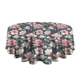 thumbnail image 5 of Pioneer Flower Floral Print Pattern Round Tablecloth 60"x60",Wrinkle Wipeable Table Cloth for Kitchen Dining Room Picnic Patio Party, 5 of 6