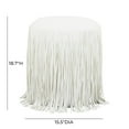 thumbnail image 3 of TOV Furniture Shag Me Ivory Performance Vegan Leather Ottoman, 3 of 6