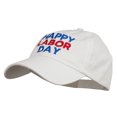 thumbnail image 2 of Happy Labor Day Embroidered Washed Cap - White OSFM, 2 of 5