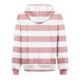 thumbnail image 5 of YYDGH Women's Striped Cute Hoodies Teen Girl Fall Jacket Oversized Sweatshirts Casual Drawstring Clothes Zip Up Y2K Hoodie with Pocket Pink XL, 5 of 5