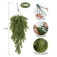 thumbnail image 3 of RECUTMS 2Pcs Artificial Christmas Teardrop Pine Needle Hanging Swag Artificial Pine Needle Branches Faux Winter Wreath Hanging Plants for Front Door Wall Home Christmas Decoration (Green), 3 of 8