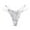 White, variant on Honeeladyy Women's Fashion Attractive Embroidery Flower Transparent Gauze Low Waist G-string Pants Panties Thong