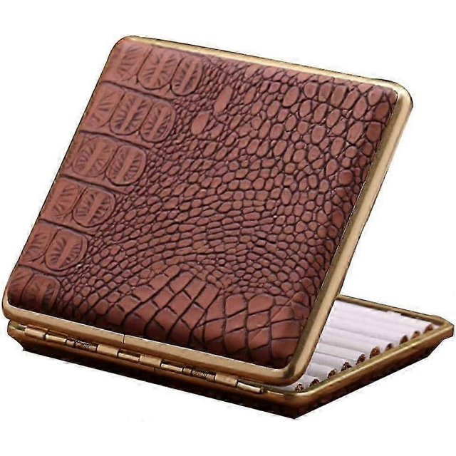 Estuche de cuero para cigarrillos ultrafino, portátil, avanzado, antipresión, para hombres, con capacidad para 20 cigarrillos.