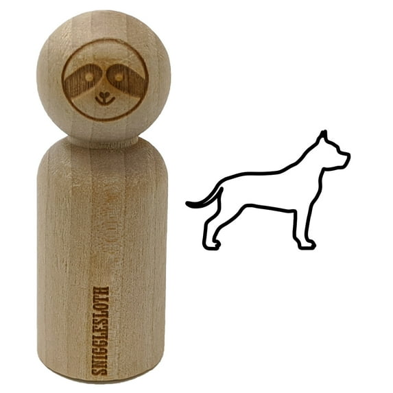 American Staffordshire Terrier Amstaff Dog Outline Rubber Stamp for Scrapbooking Crafting Stamping - Small 3/4 Inch