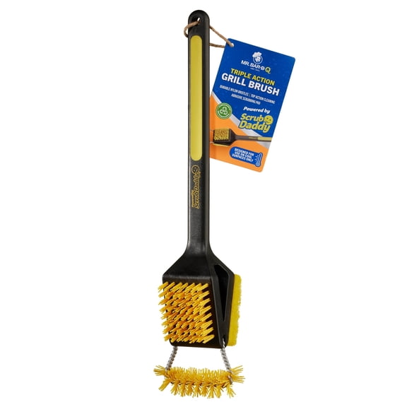 Mr. Bar-B-Q Triple Action Grill Brush Powered by Scrub Daddy