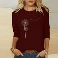 thumbnail image 1 of Chemisier pour Femmes, T-shirt Imprimé de Mode pour Femmes à Manches 3/4, Chemisier à Col Rond, Hauts Décontractés, 1 of 4