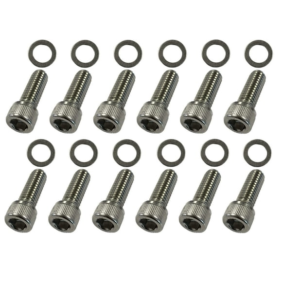 SBC Stainless Steel Exhaust Header Bolt Kit 1†3/8-16 Bolts Compatible with Chevrolet V8 Small Blocks 265 283 305 327 350 383 400 Gen I & II 92-97 LT1 LT4 TPI TBI 96-98 Vortec 5.0L 5.7L BOP