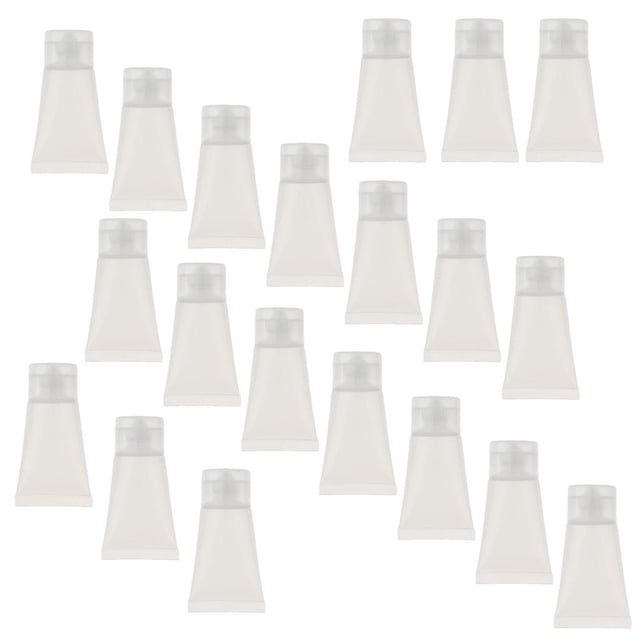 Paquete de 20 botellas vacías de tubos de plástico recargables, botellas de muestra para champú, crema de manos, loción corporal, 30 ml , tal se describe, Clear-Flip Tapa transparente Salvador Botella recargable vacía