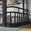 thumbnail image 5 of Leumius Twin XL over Twin XL Bunk Bed Frame with Ladders & Guardrails, Upgraded Round-Pipe Metal Frame, Stylish & Versatile for Any Room,Black, 5 of 9