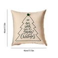 thumbnail image 3 of Ganfancp Navidad Bordado Almohada Funda Cojín Árbol de Navidad Más Bola 45X45 Cm Cama Hogar Funda Almohada Poliéster Material Navidad Ofertas Flash 1*Funda de Almohada, 3 of 6