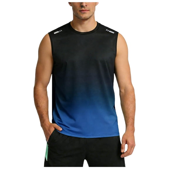UAYOTSE Men Summer Men Shirt Breathable Loose Fit Athletic Tank Tops for Swimming Running Party,Sizes L