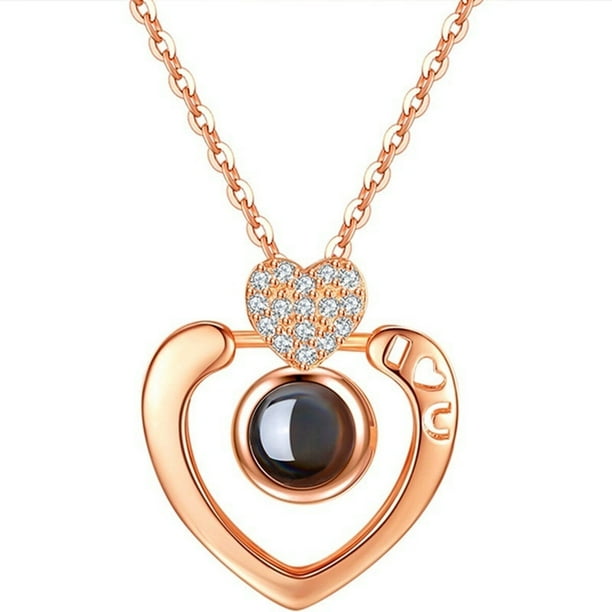Necklace light i love you sale
