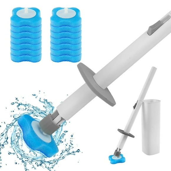 DEBGFS Disposable Toilet Brush with 14 Toilet Brush Refills Heads Toilet Bowl Cleaner Holder Set  Disposable Toilet Bowl Brush  Disposable Toilet Brush Cleaner for Deep Cleaning