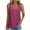 Hot Pink, variant on Uaswgudfs Womens Sleeveless Tank Top with Rounded Neckline, Vertical Decorative Buttons, and Embroidered Cutout Details