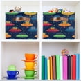 thumbnail image 6 of Yayeee Canvas Storage Basket with Handles for Shelves Fabric Bins Closet Organizer, Rainbow Space Cat, 6 of 8