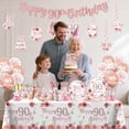 thumbnail image 7 of Rose Gold 90th Birthday Decorations for Women, Disposable Plates and Party Supplies Set, Serves 25 Guests, 7 of 7