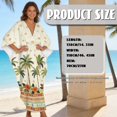 thumbnail image 7 of Xixirimido Tropical Palm Tree Hibiscus Print Womens Plus Size Kaftan Dress V Neck Batwing Sleeve Beach Cover Up Swimsuit Coverups Summer Lounge Caftan Dress, 7 of 7